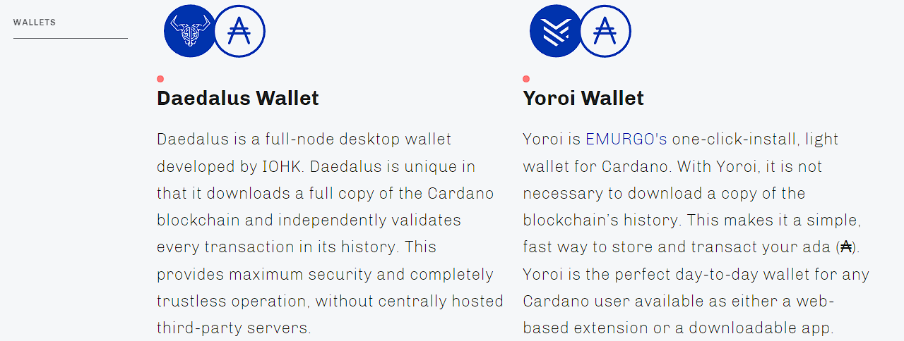 cardano wallets