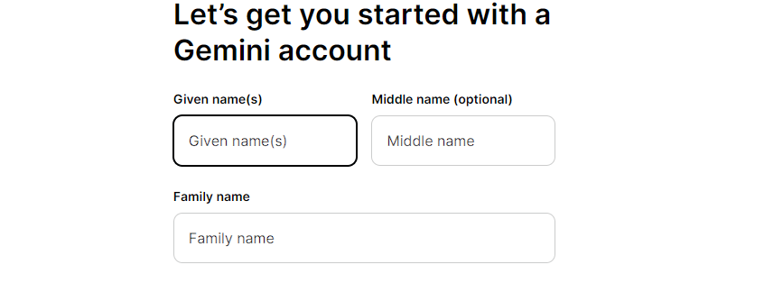 open a gemini account step 3