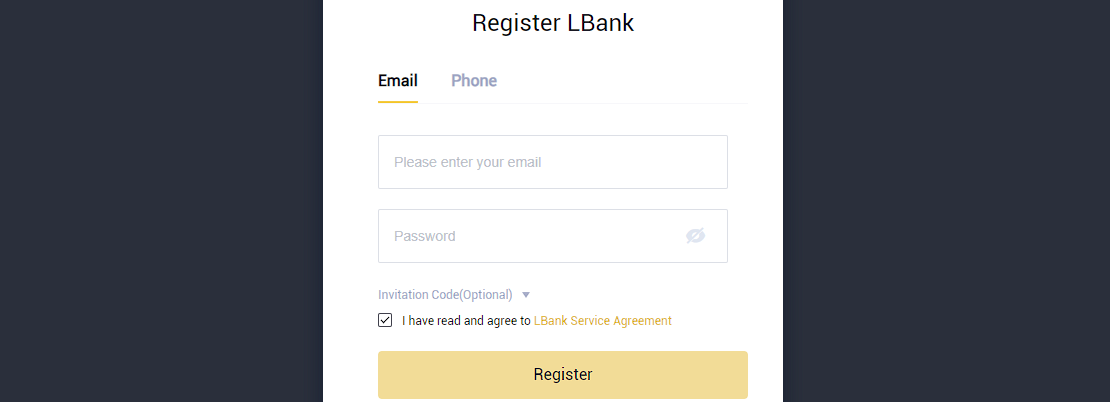 open a lbank account step 3