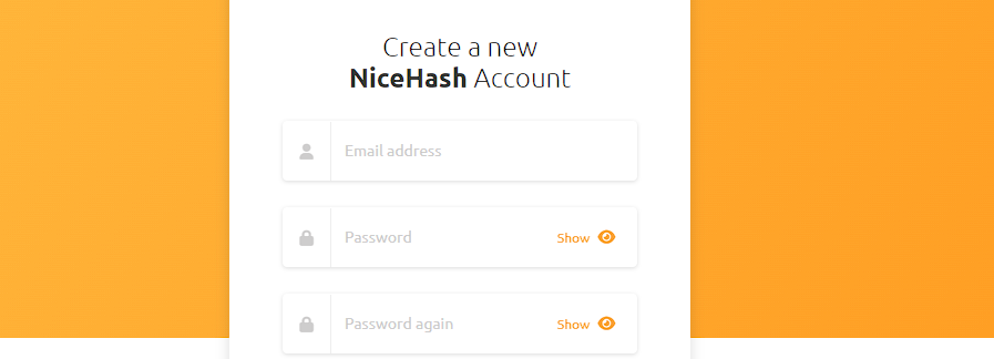 open a nicehash account step 3