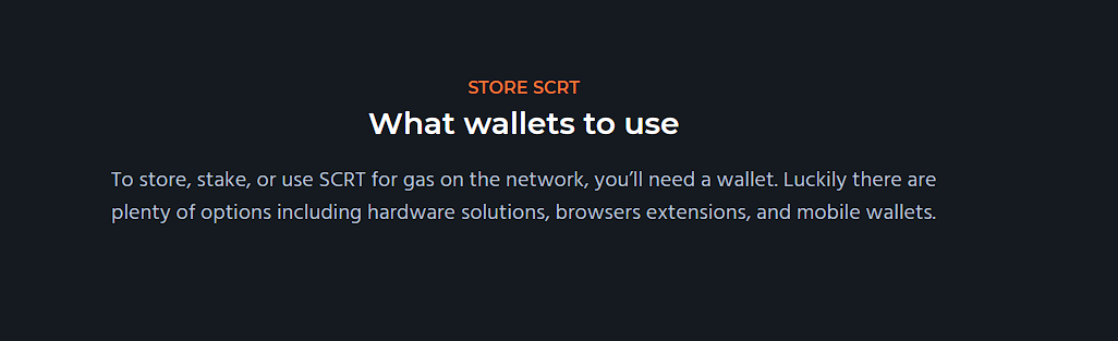 scrt wallets